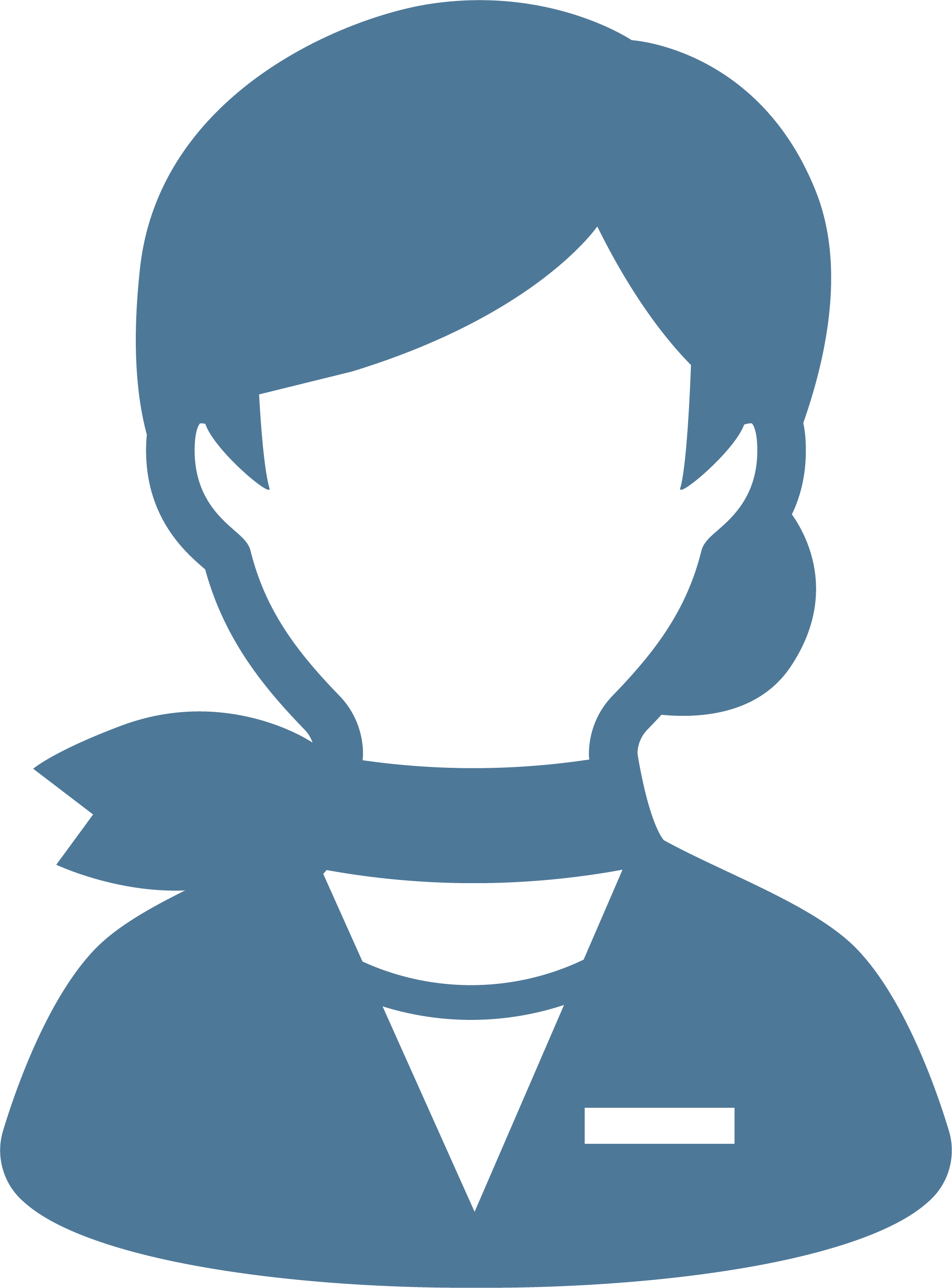 青い女性のシルエットアイコン